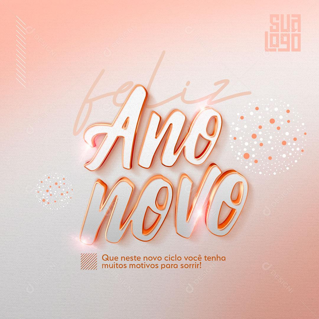 Post Feliz Ano Novo Social Media PSD Editável