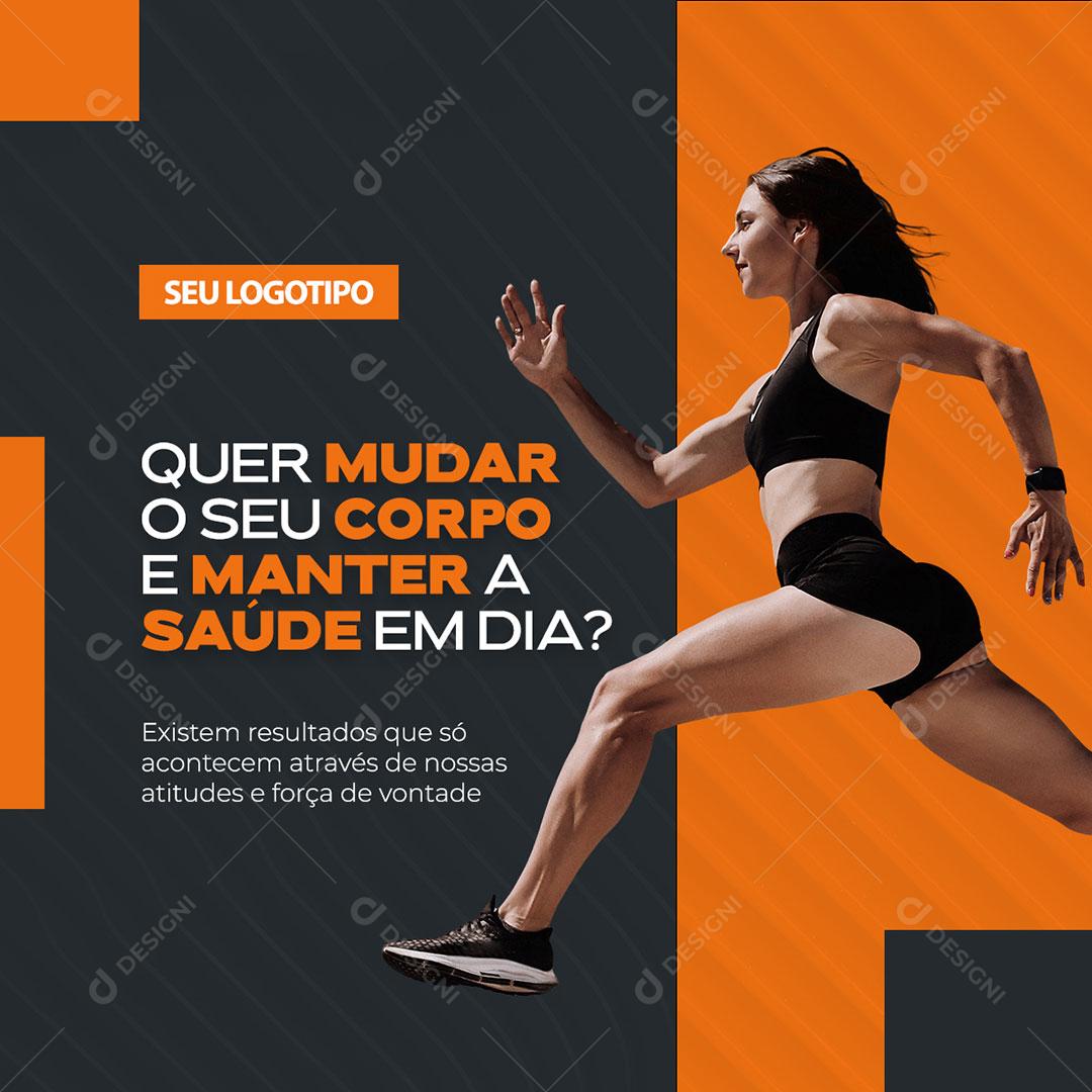 Post Academia Corpo E Saúde Social Media PSD Editável