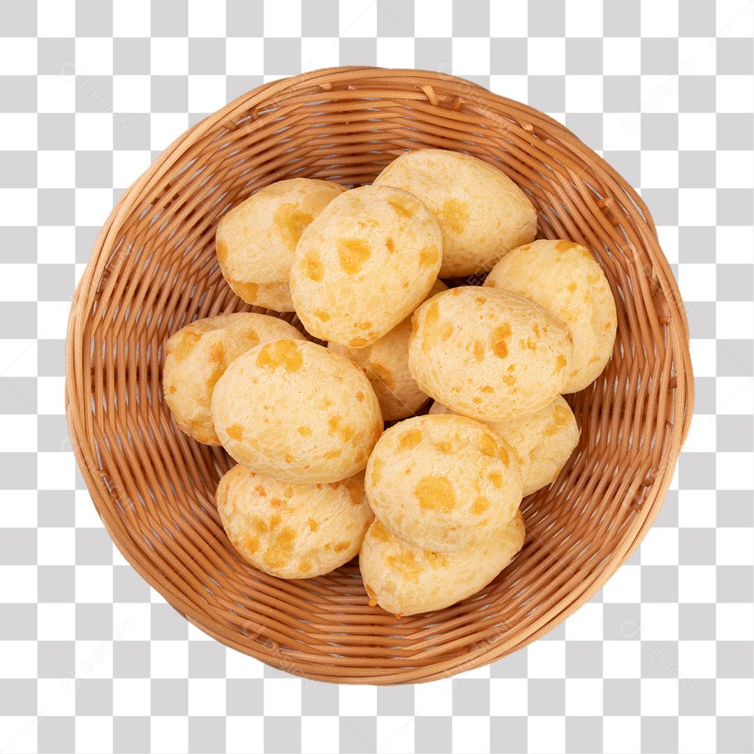 Cesta de Pãezinhos de Queijo PNG Transparente