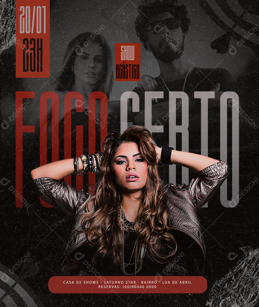 Feed Flayer Fogo Certo Social Media PSD Editável