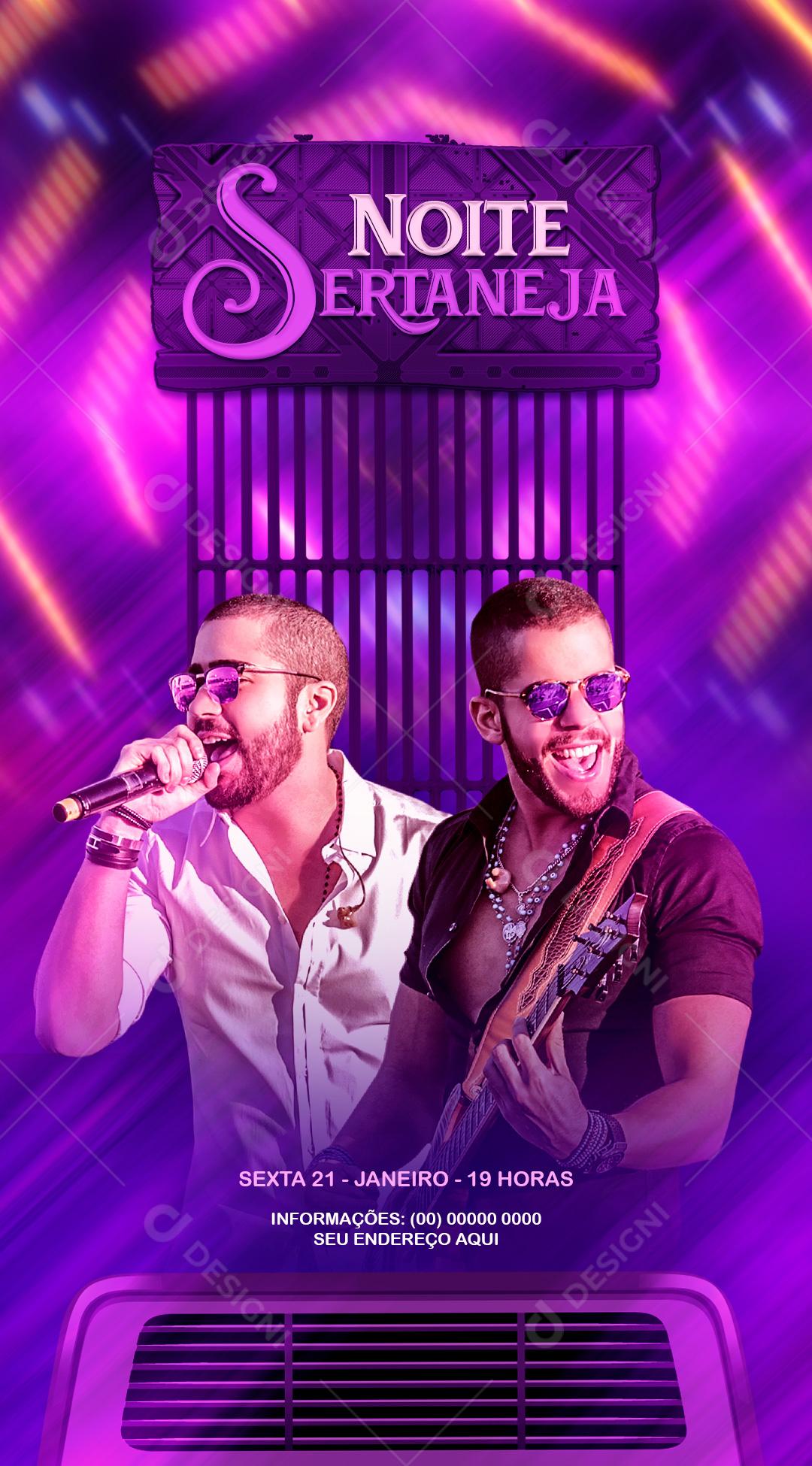 Feed Flayer Noite Sertaneja Social Media PSD Editável