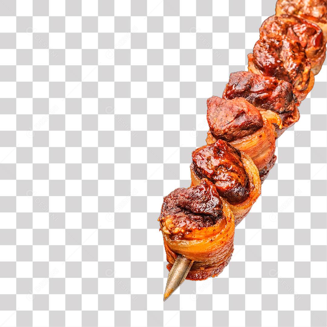 Filé De Churrasco Com Bacon em Espeto PNG Transparente