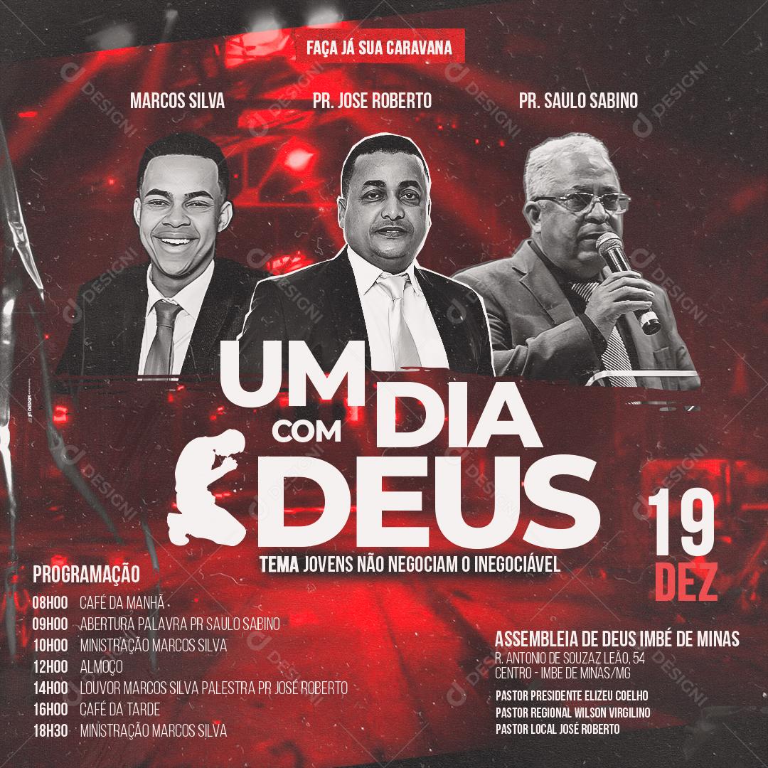 Post Feed Igreja Um Dia Com Deus Pregadores e Pastores Social Media PSD Editável