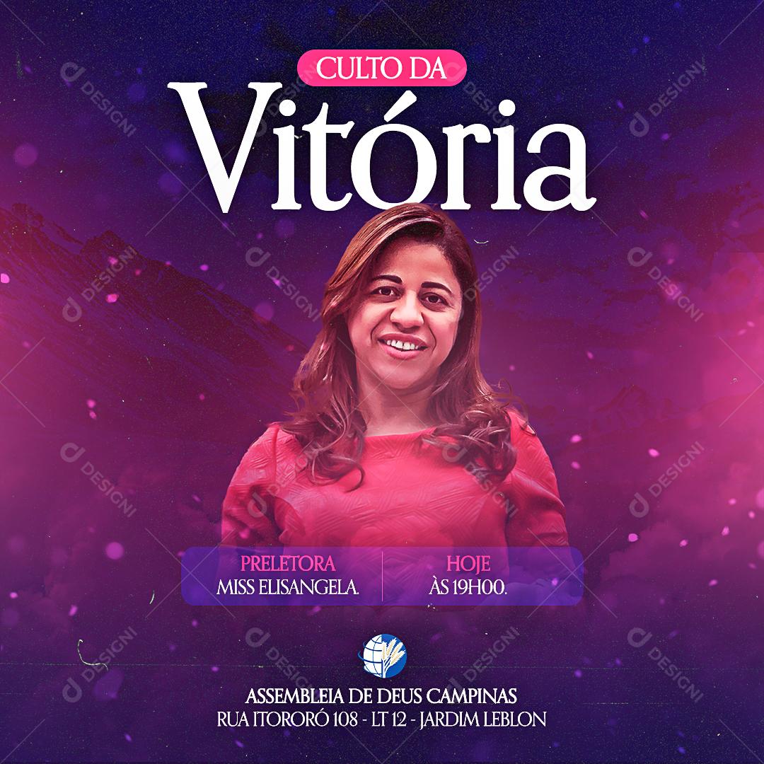 Social Media Culto da Vitória Missionária Mulher PSD Editável