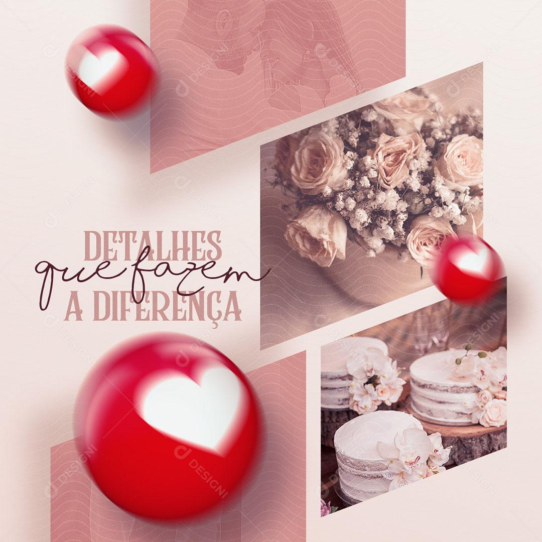 Social Media Cerimonialista Casamento Detalhes Que Fazem A Diferença PSD Editável