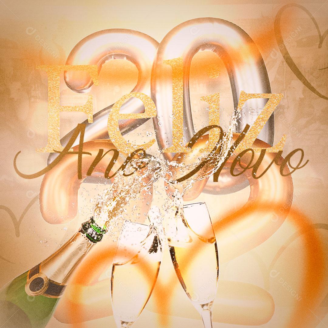 Post Feliz Ano Novo 2022 Social Media PSD Editável