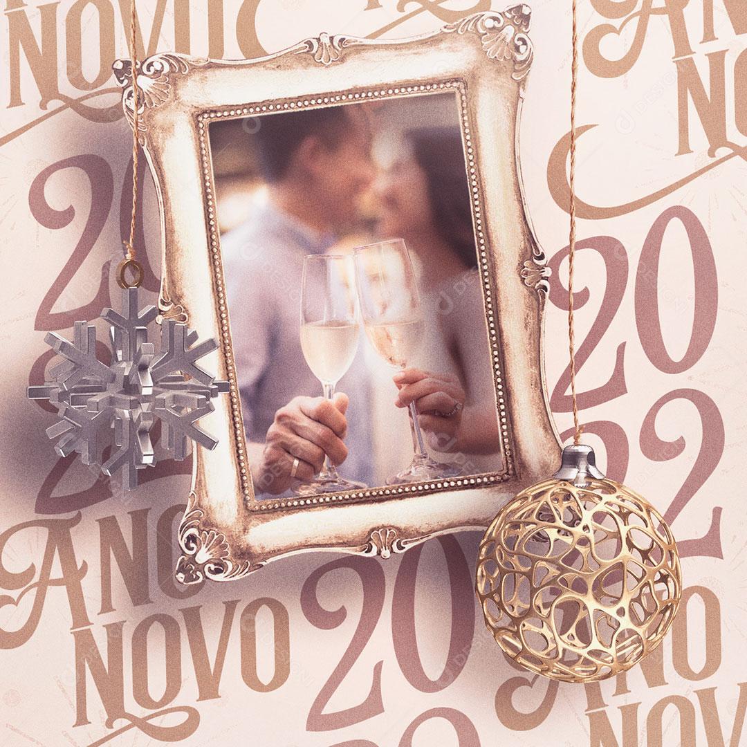 Post Feliz Ano Novo 2022 Social Media PSD Editável