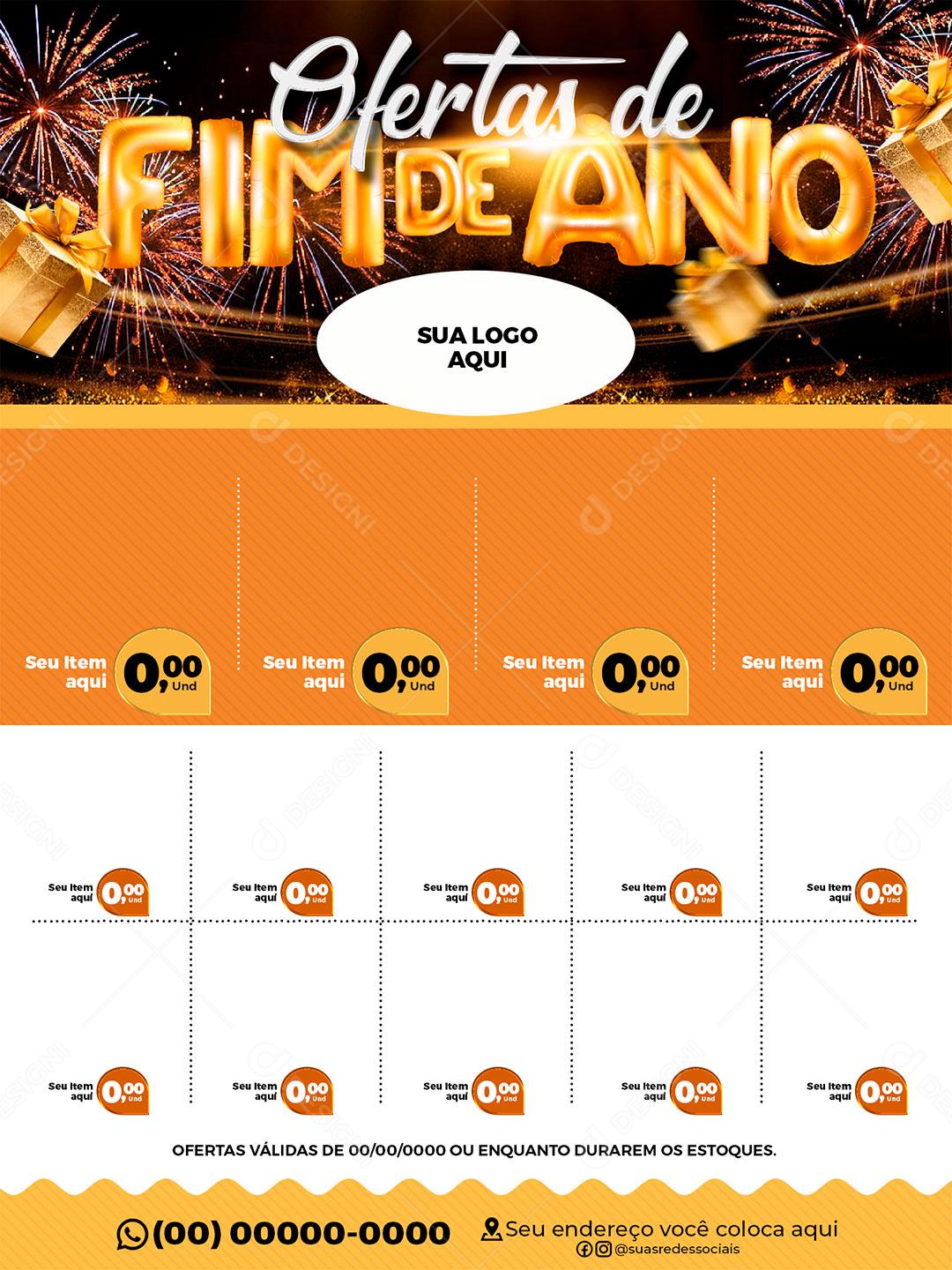 Template Supermercado Ofertas de Fim de Ano Social Media PSD Editável