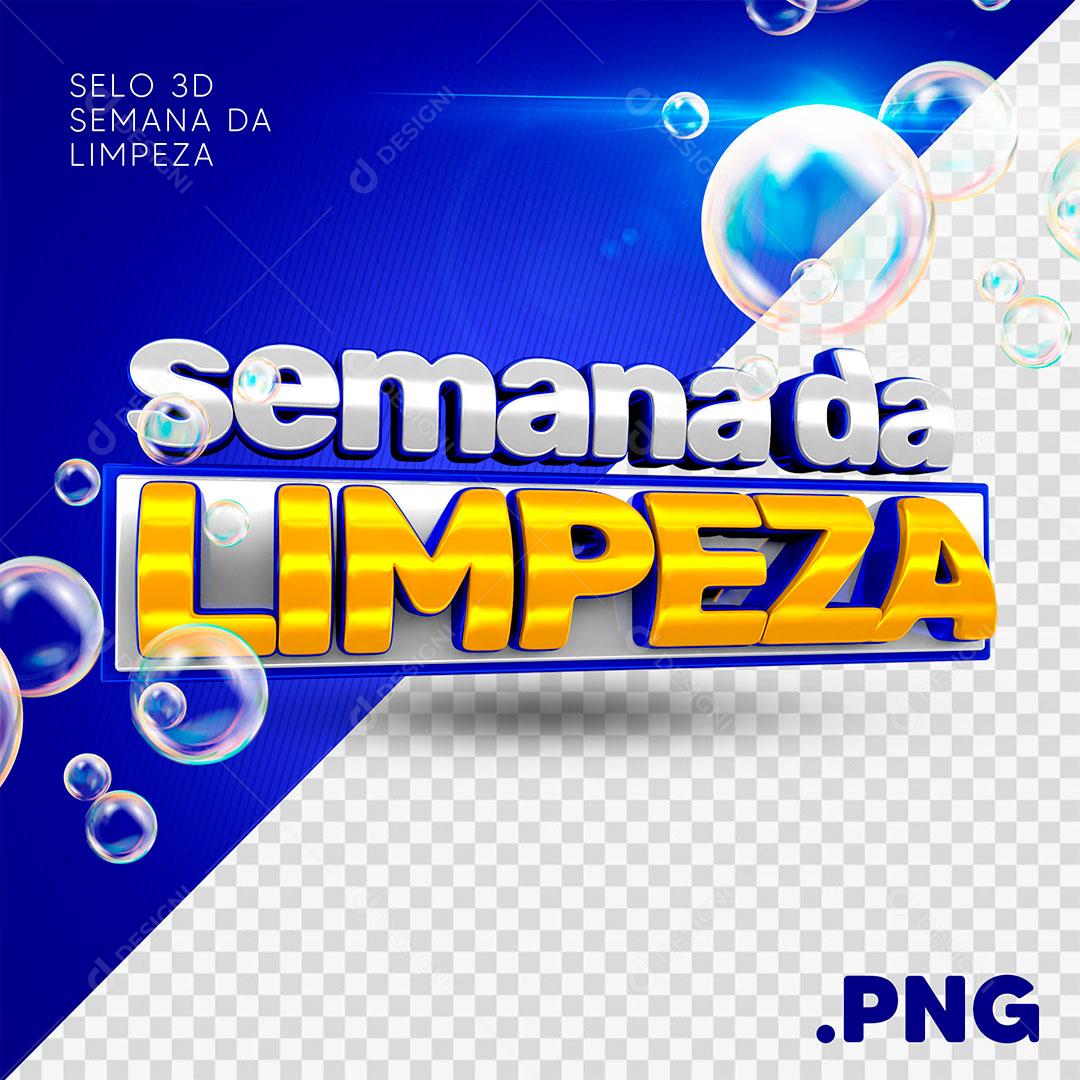 Semana da Limpeza Selo 3D Para Composição PSD