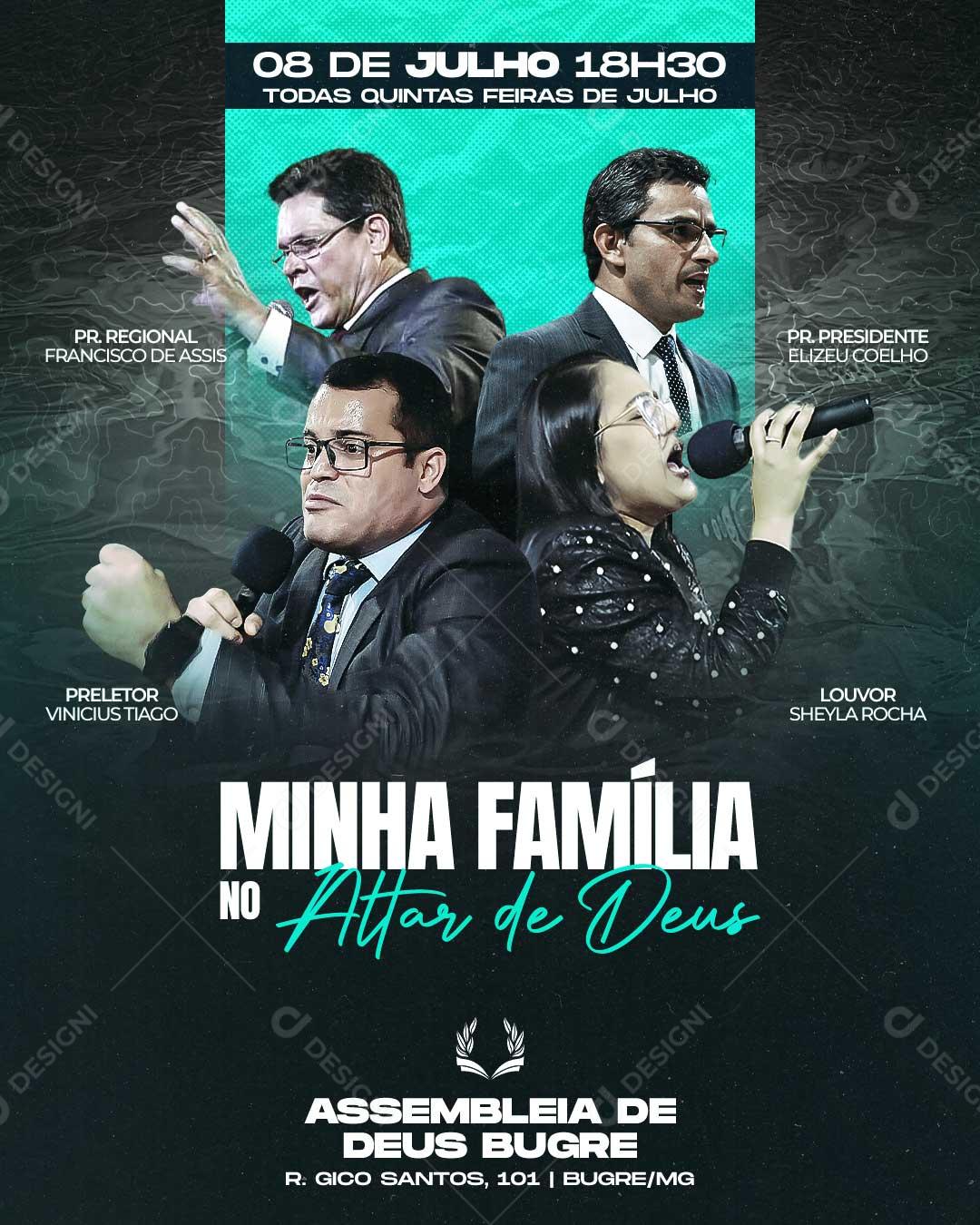 Minha Família No Altar De Deus Social Média PSD Editável