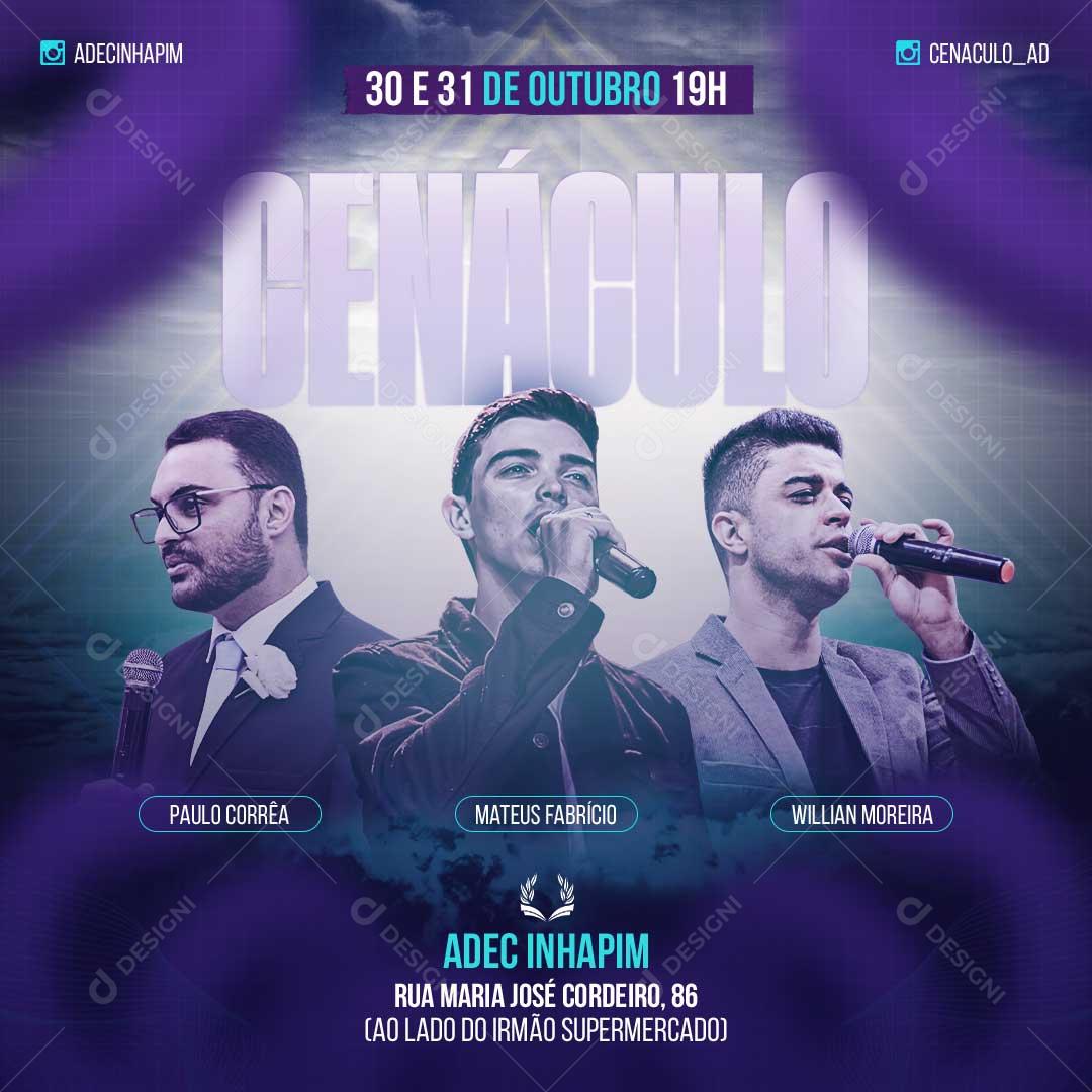 Culto Gospel Cenáculo Social Media PSD Editável