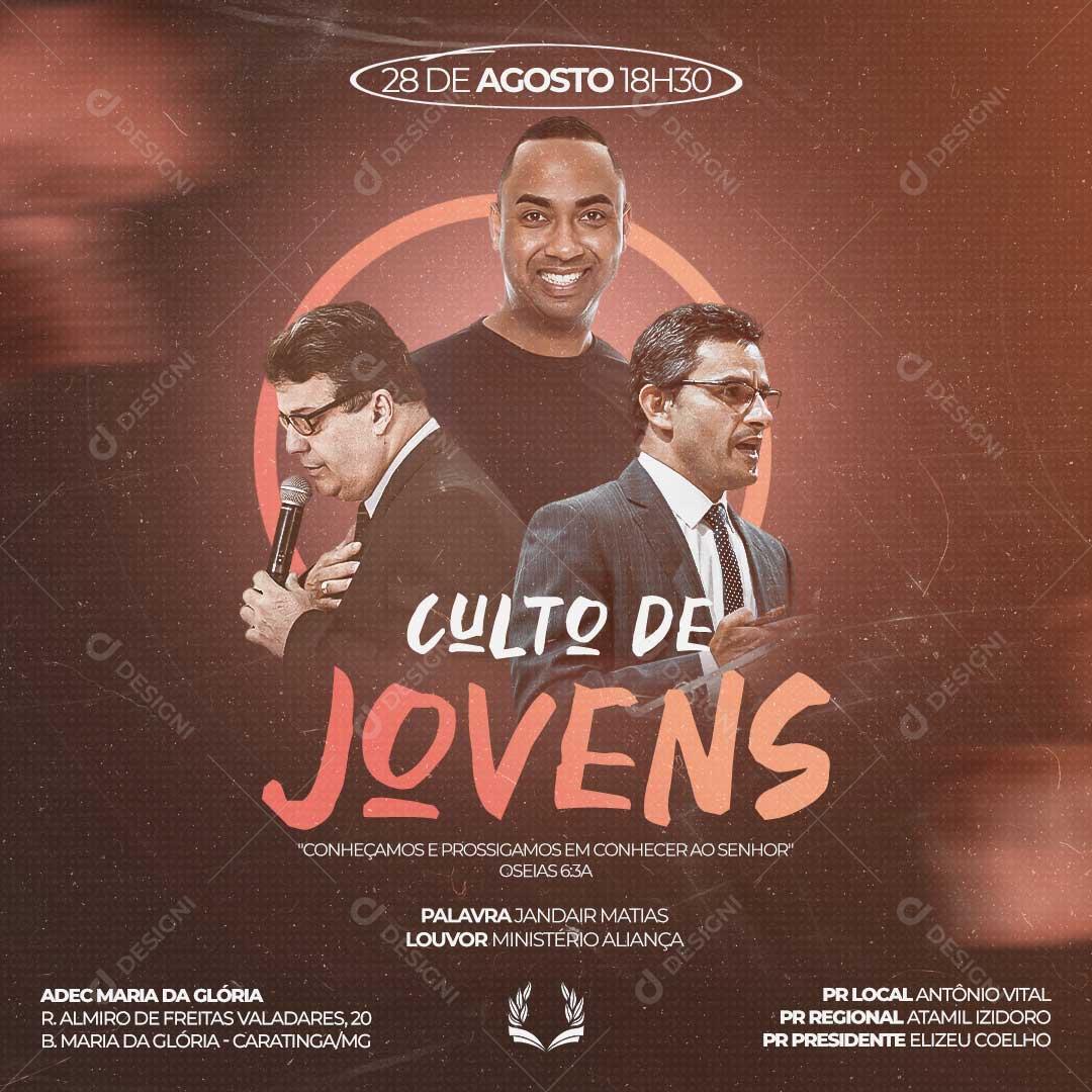 Culto De Jovens Preletores Social Media PSD Editável