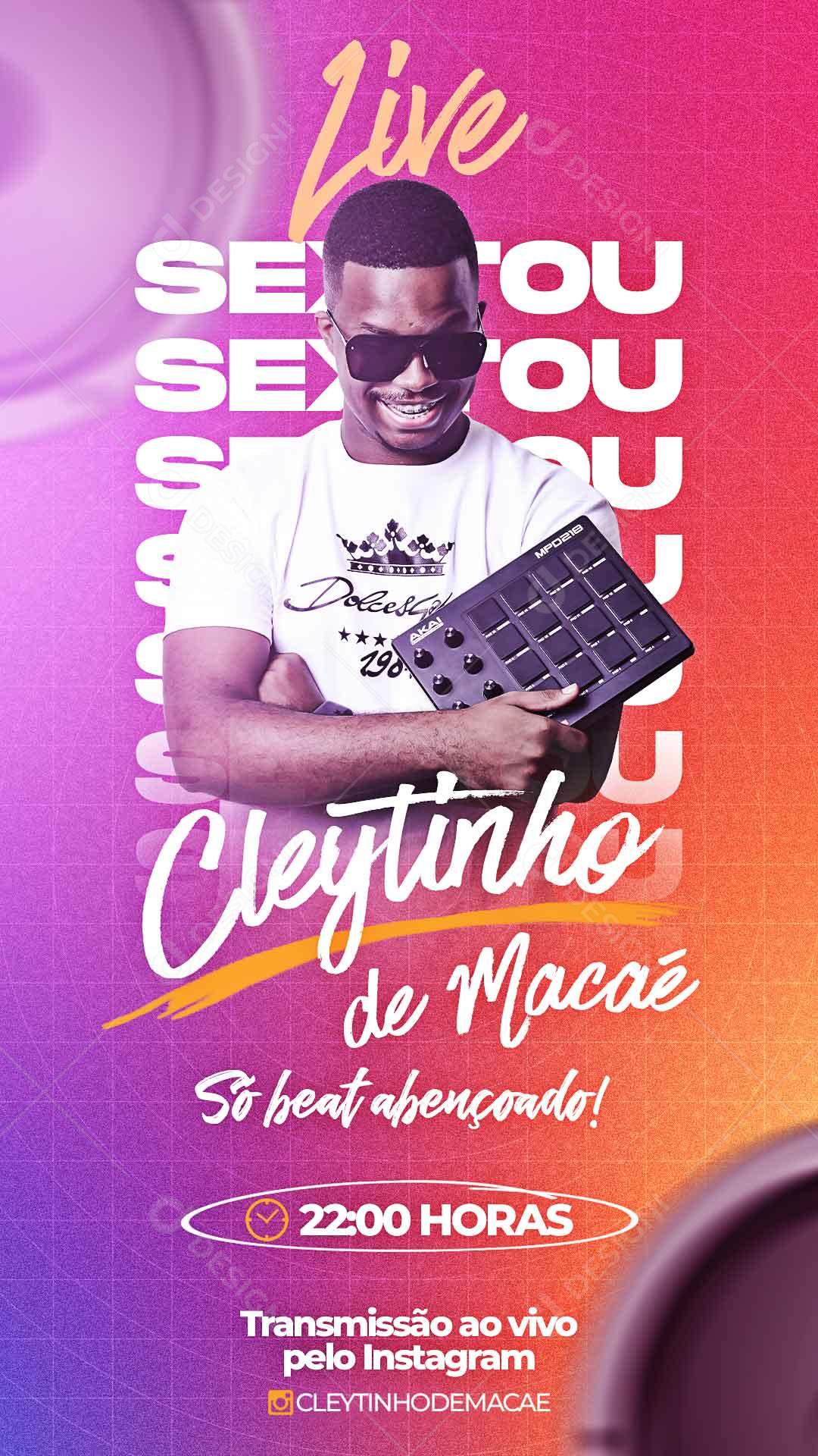 Live Sextou Gospel DJ Social Media PSD Editável