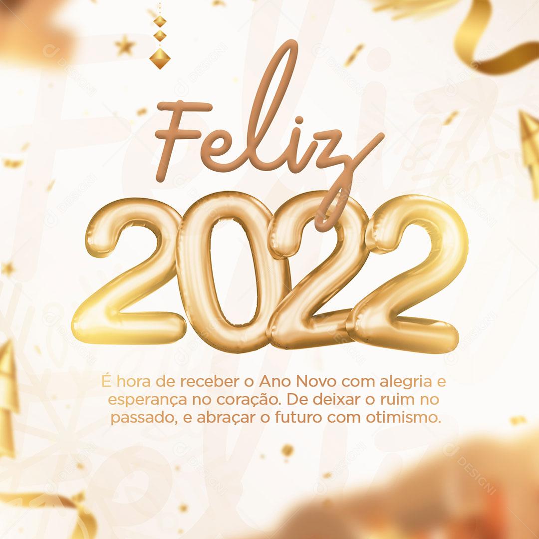 Post Feliz Ano Novo 2022 Social Media PSD Editável
