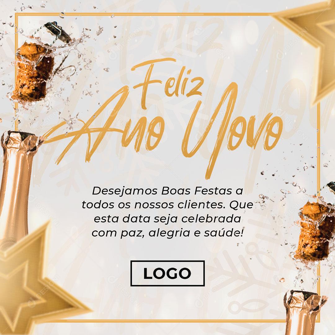 Post Feliz Ano Novo 2022 Social Media PSD Editável