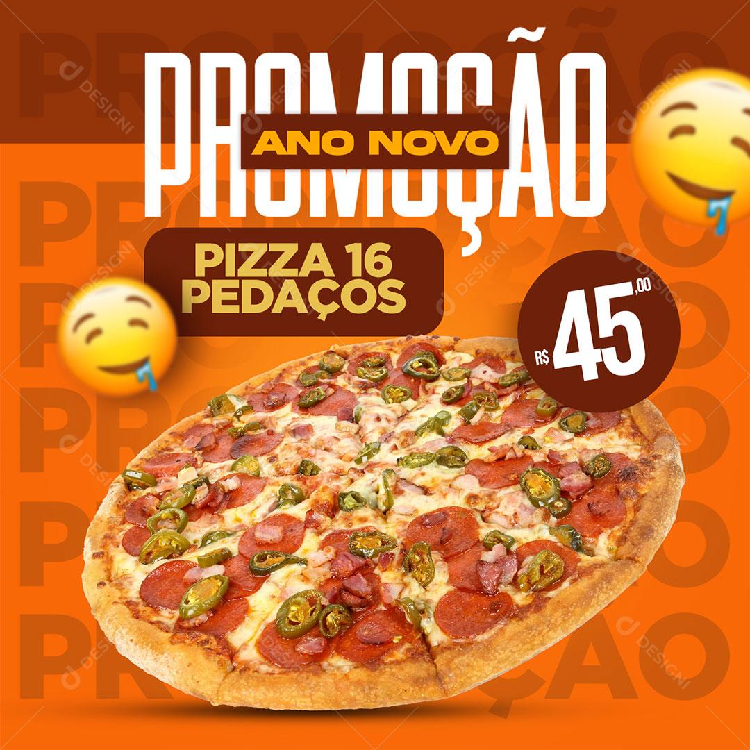 Post Pizzaria Promoção Do Ano Social Media PSD Editável