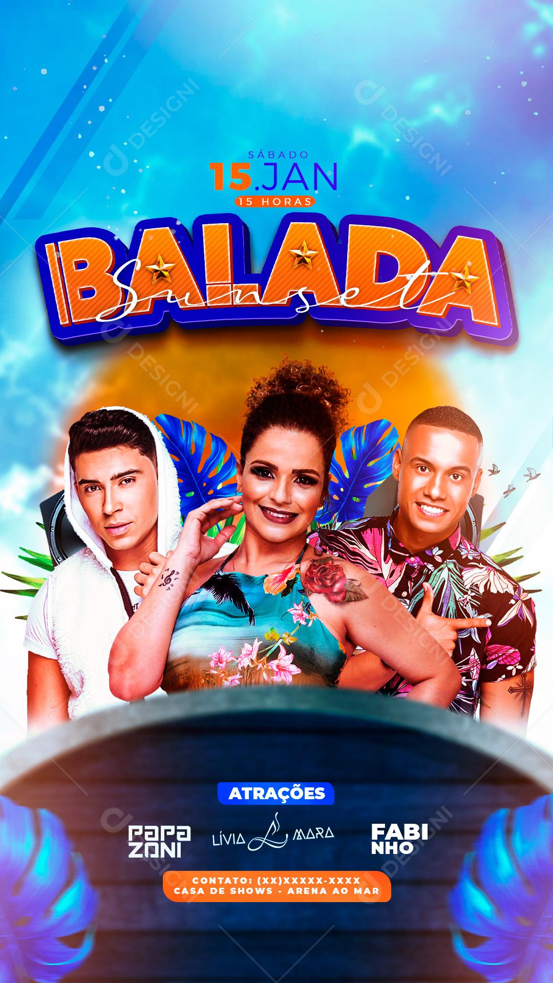 Social Media Flyers Balada Agendas Artistas PSD Editável