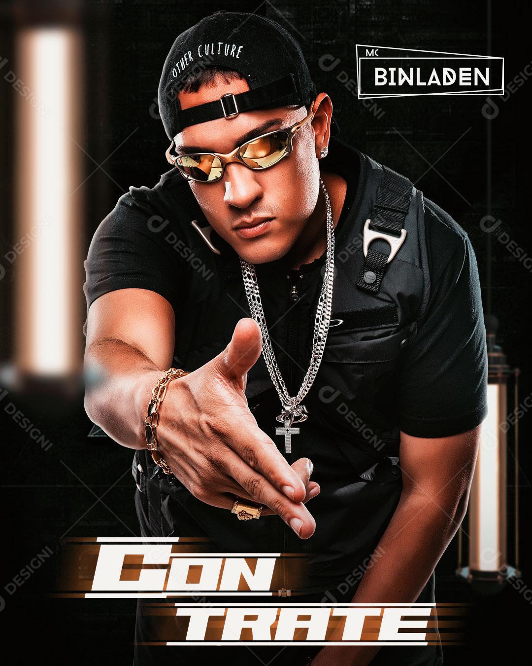 Flyer Funk Contrate Mc Bin Laden Social Media PSD Editável