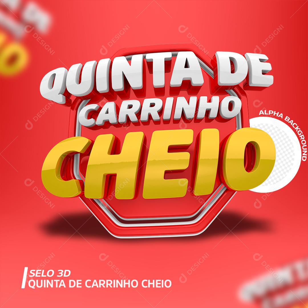 Selo 3D Quinta De Carrinho Cheio Para Composição PSD