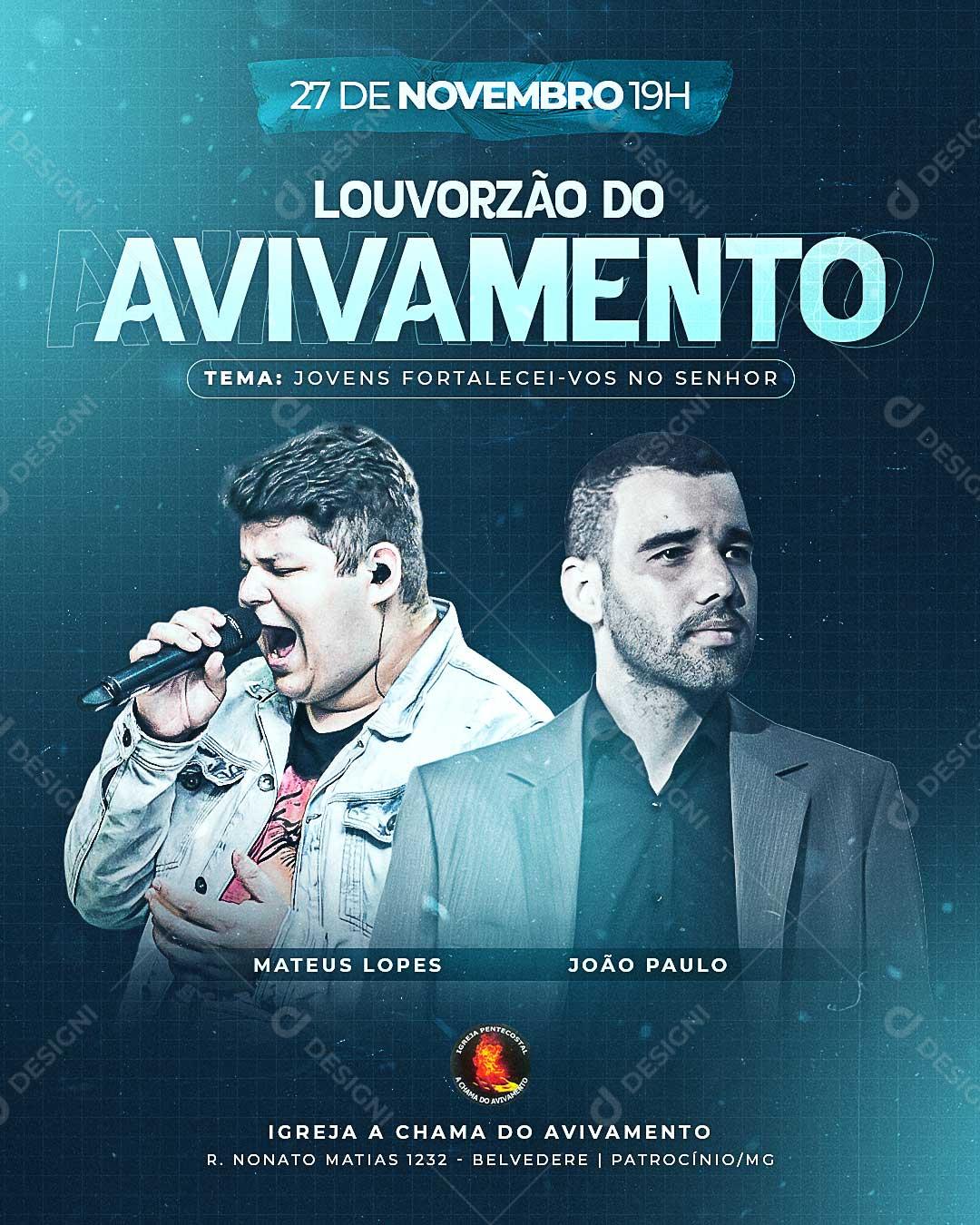 Louvorzão Do Avivamento Social Media PSD Editável