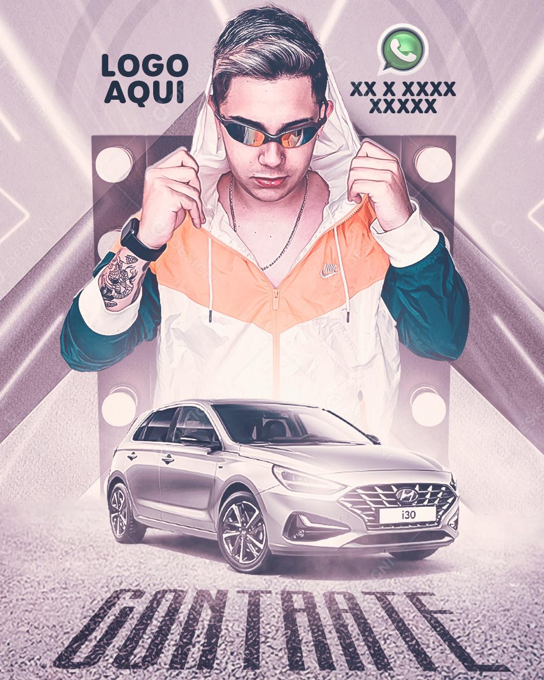 Feed Flayer Contrate Mc Dj Funk Social Media PSD Editável