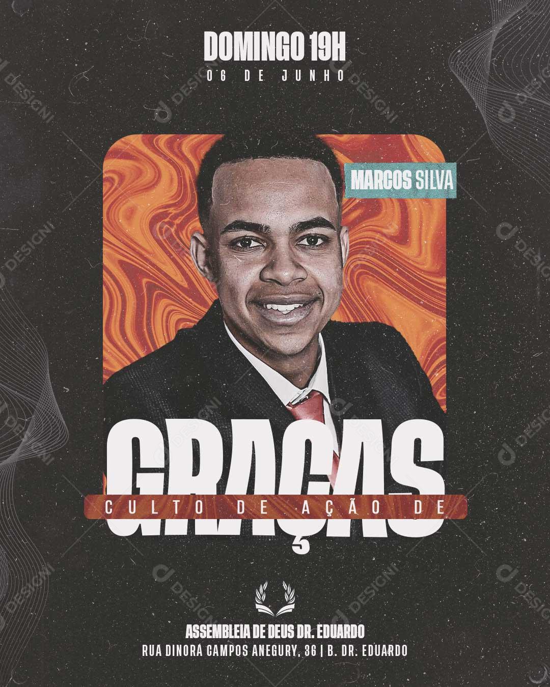 Culto De Ação De Graças Social Media PSD Editável