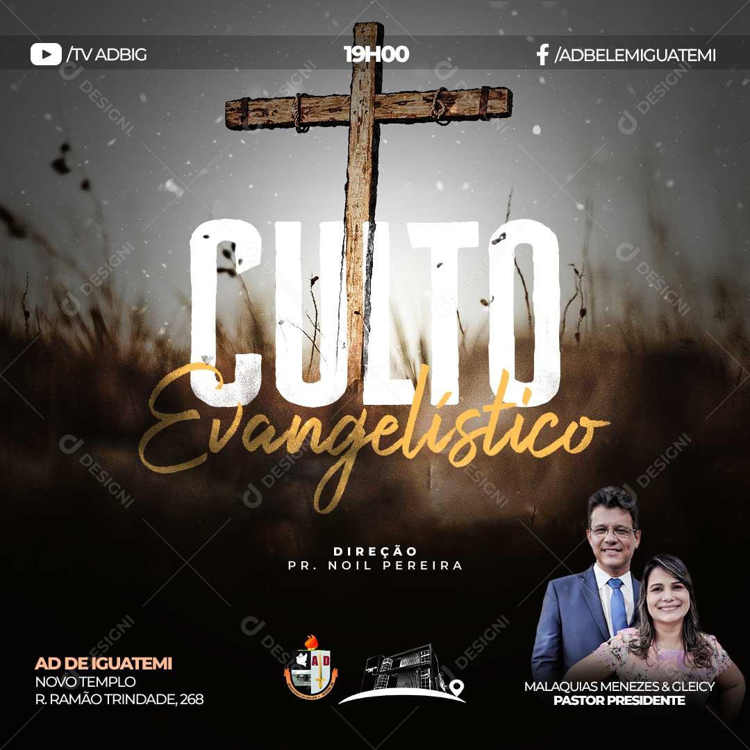 Culto Evangelistico Gospel Social Media PSD Editável