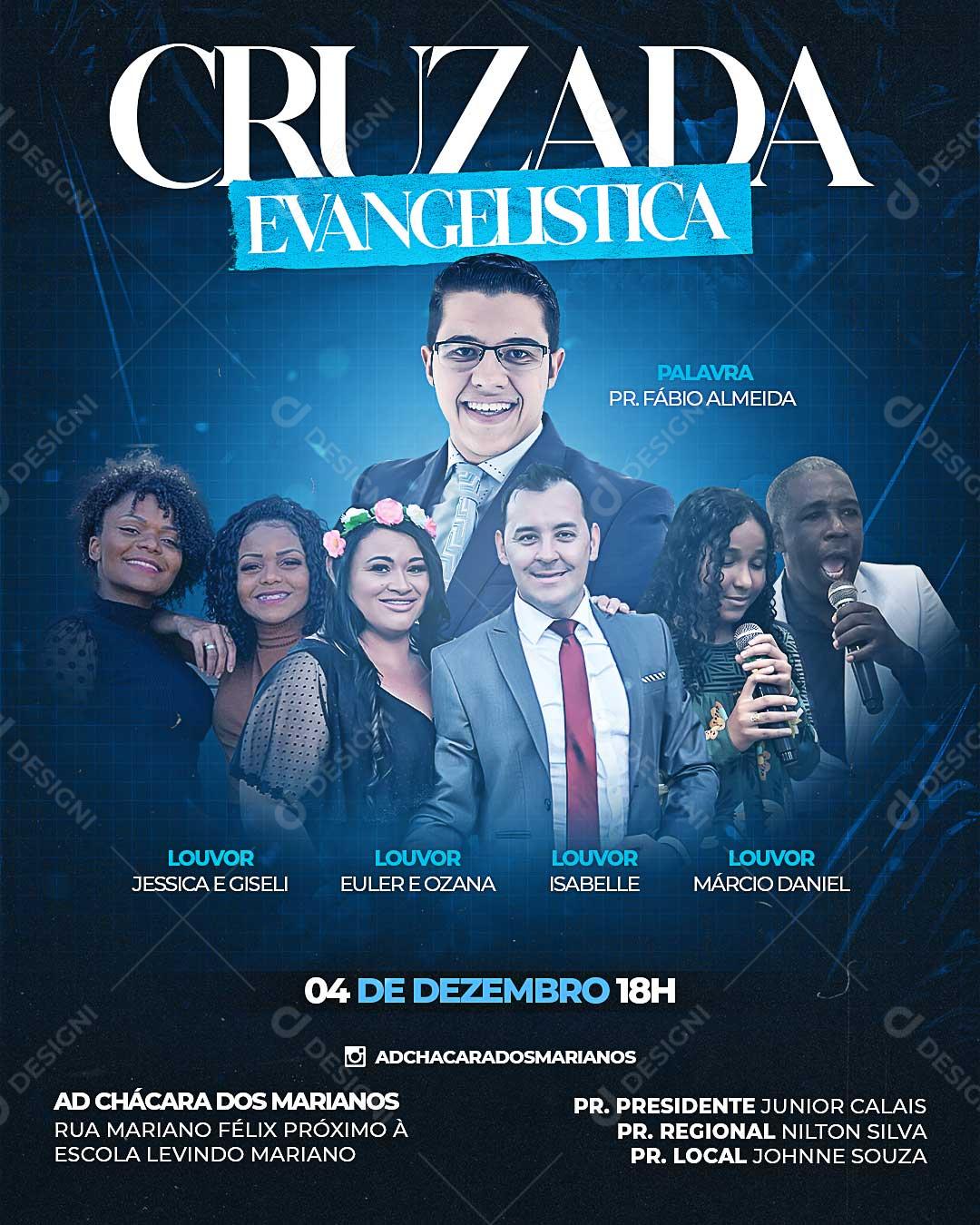Culto Cruzada Evangelistica Social Media PSD Editável