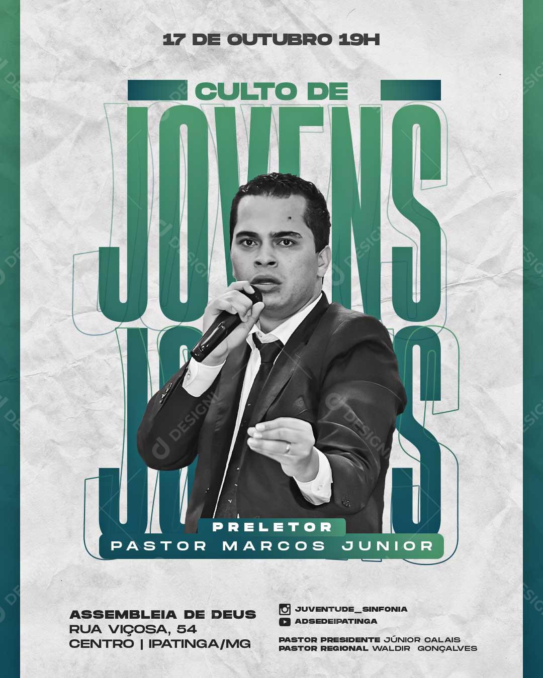 Culto De Jovens Gospel Social Media PSD Editável