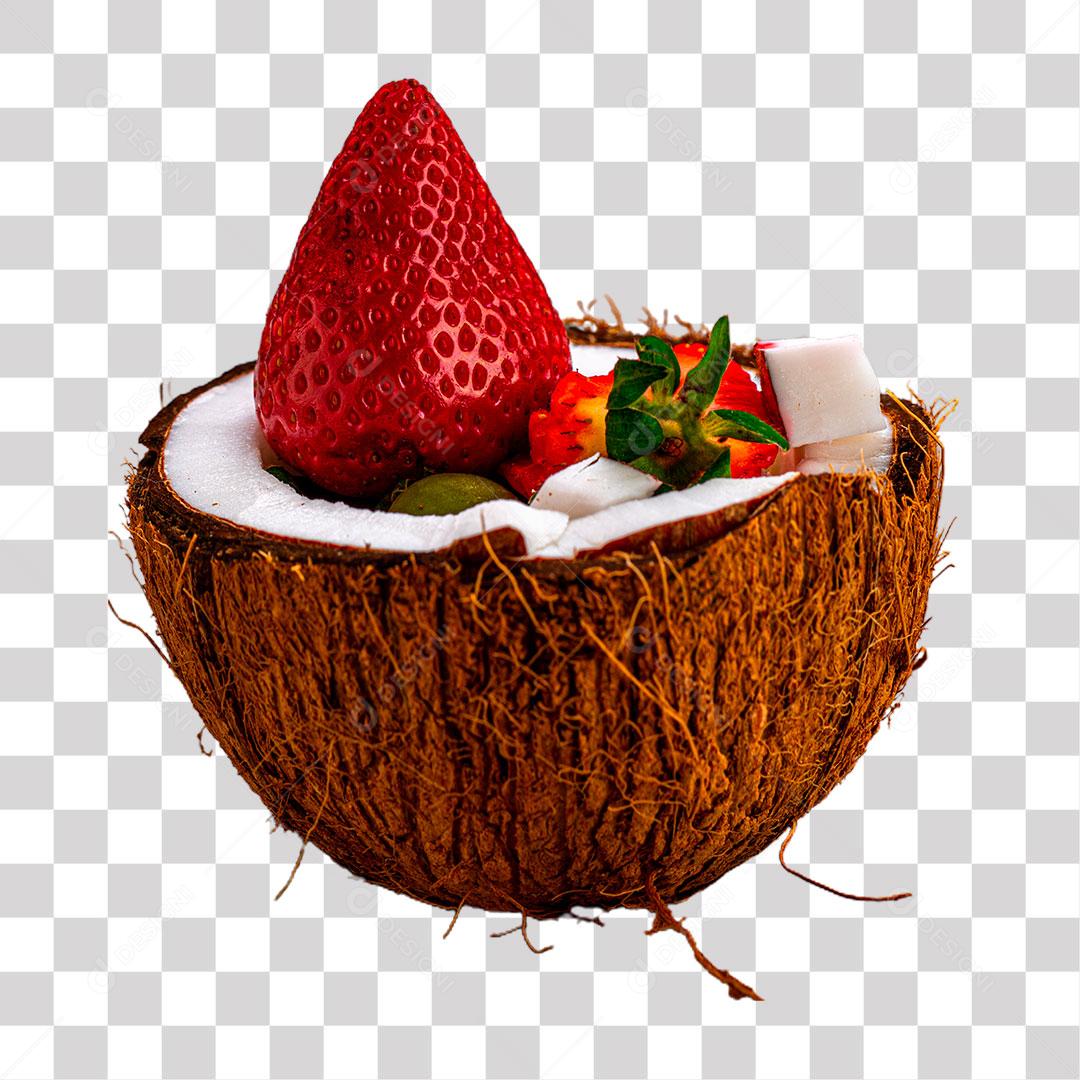 Morango e Coco PNG Transparente