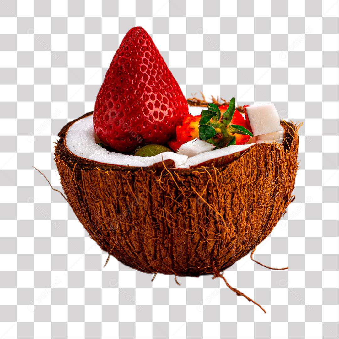 Morango e Coco PNG Transparente