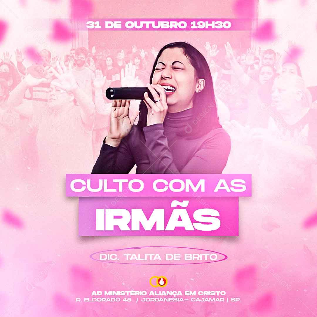 Culto Das Irmãs Igreja Evangélica Social Media PSD Editável