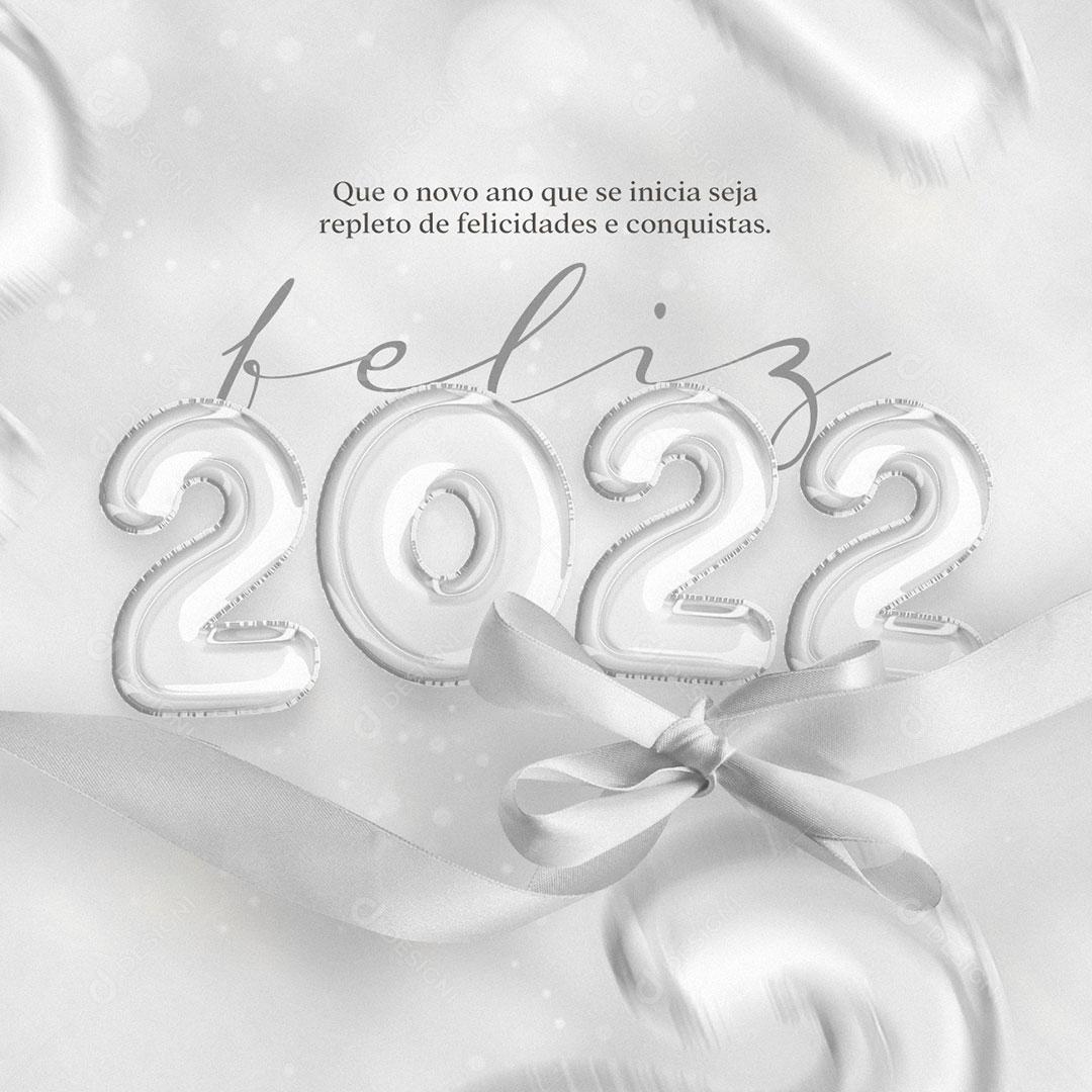 Post Feliz Ano Novo 2022 Social Media PSD Editável