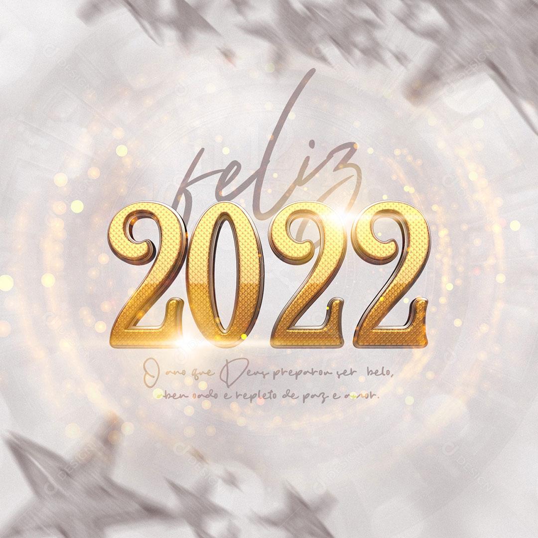 Post Feliz Ano Novo 2022 Social Media PSD Editável