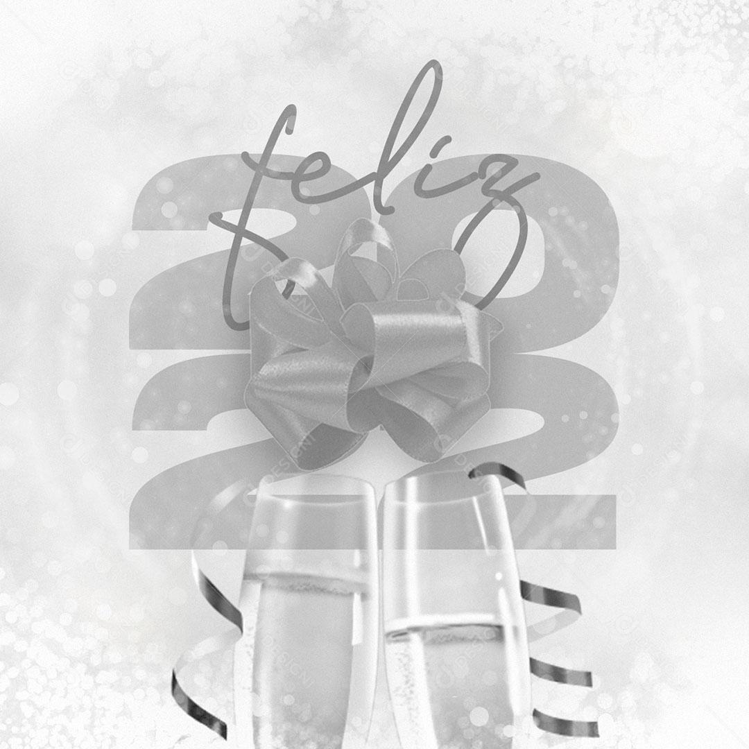 Post Feliz Ano Novo 2022 Social Media PSD Editável