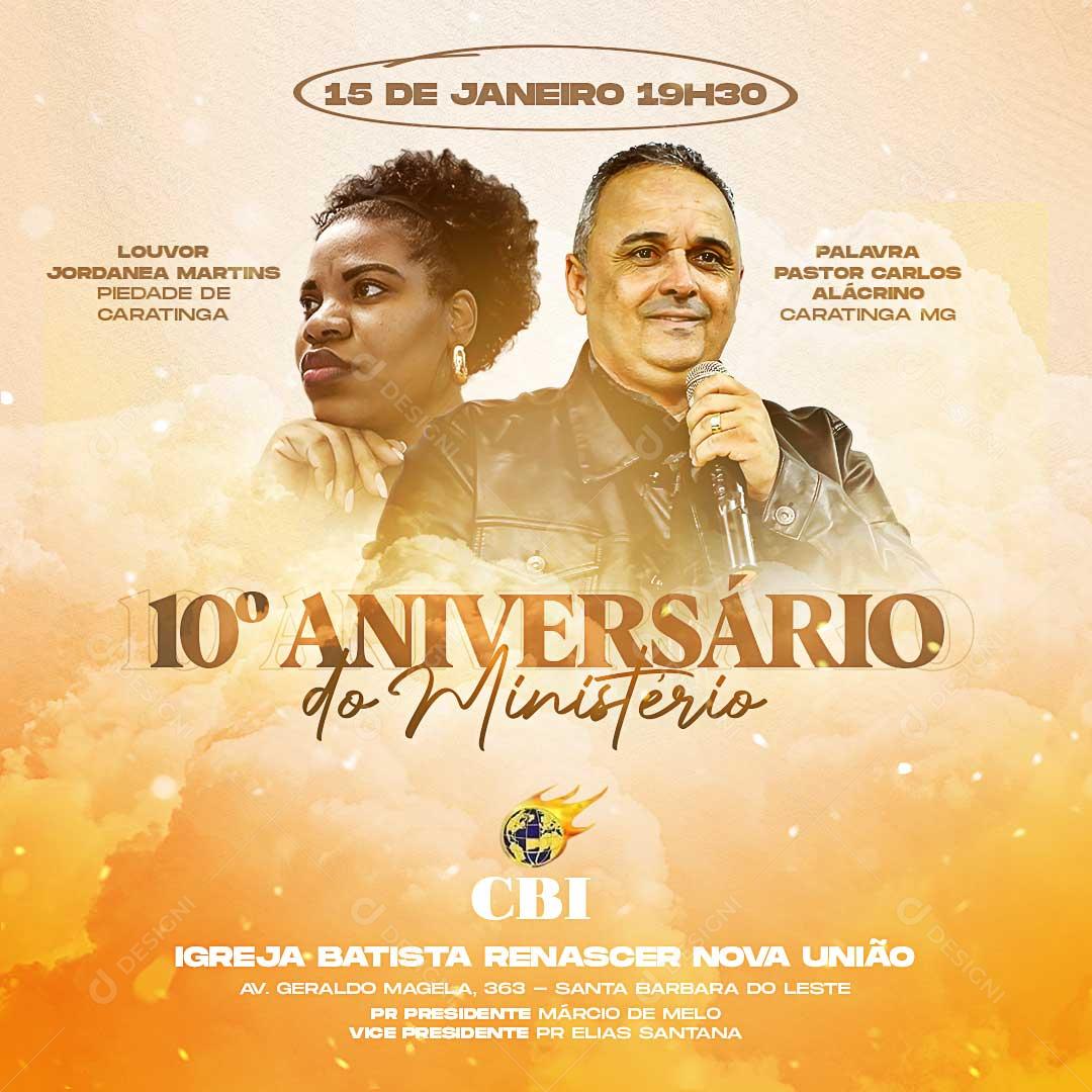 10° Aniversário Do Ministério Social Media PSD Editável