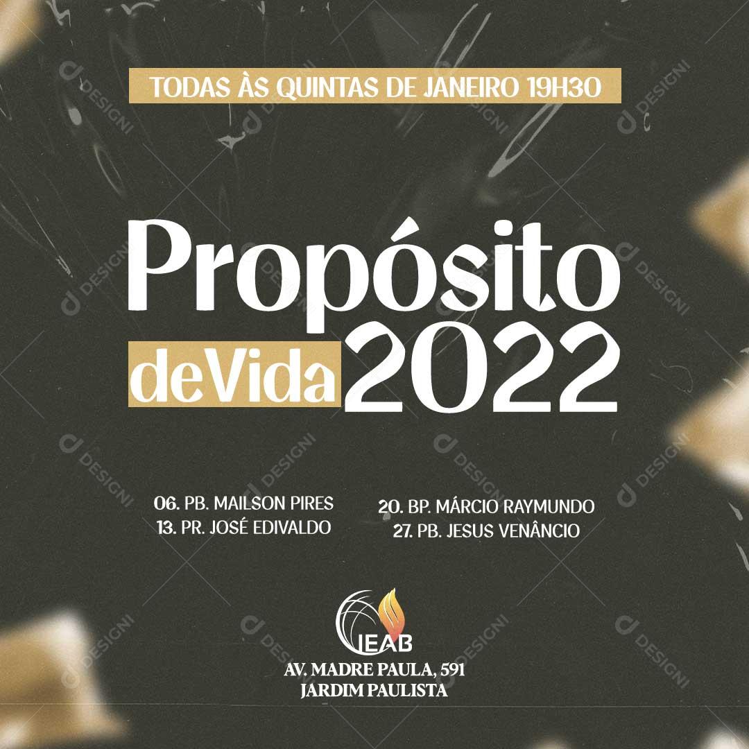 Propósito de Vida 2022 Social Media PSD Editável