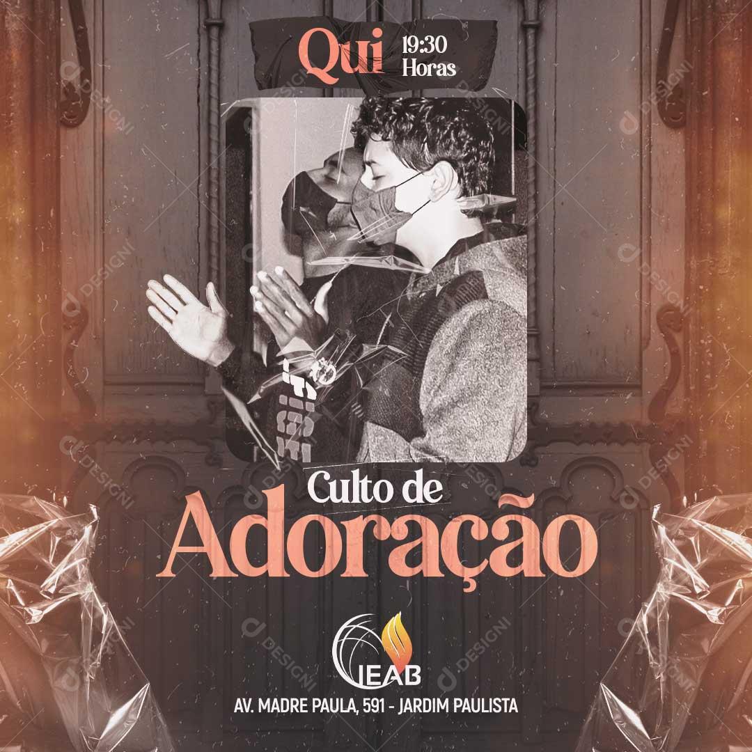 Culto De Adoração Social Media PSD Editável