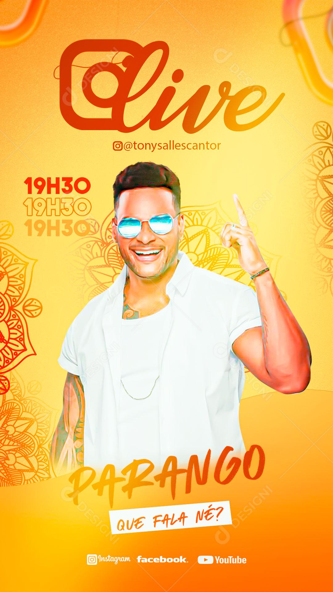 Social Media Live Cantor Tony Salles Parango Que Fala PSD Editável