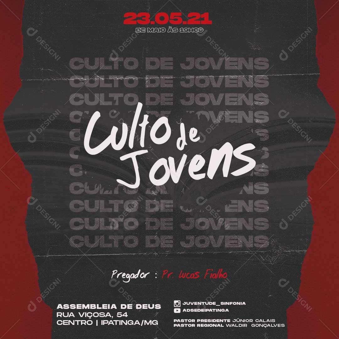 Culto de Jovens Social Media PSD Editável