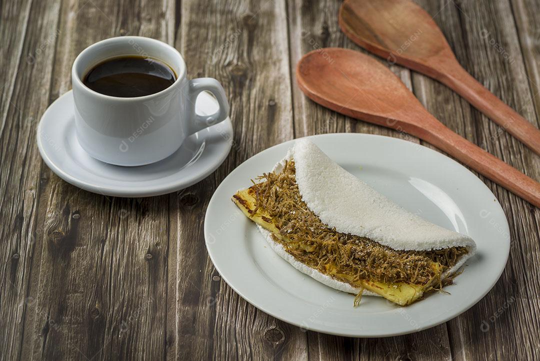 Foto Carnes de Sol Tapioca Requeijão Cuscuz Café Manhã Típico Nordeste Brasileiro