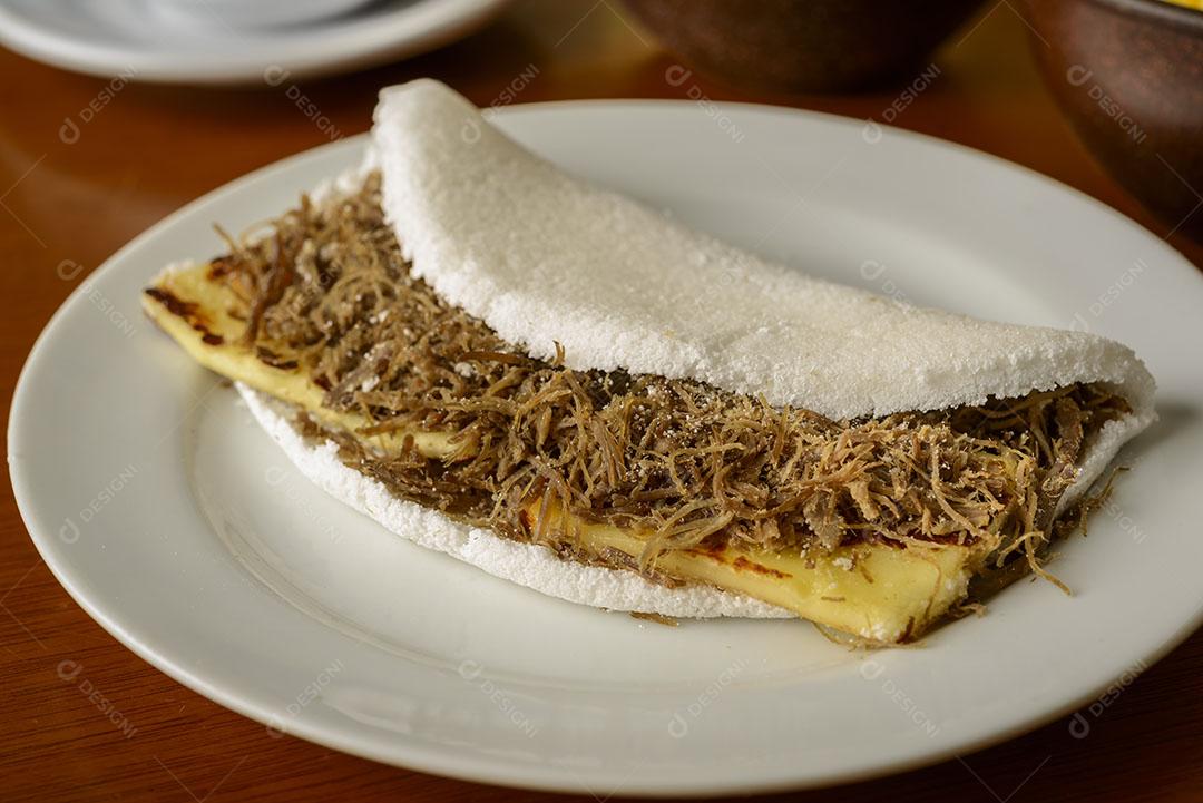 Foto Carnes de Sol Tapioca Requeijão Cuscuz Café Manhã Típico Nordeste Brasileiro