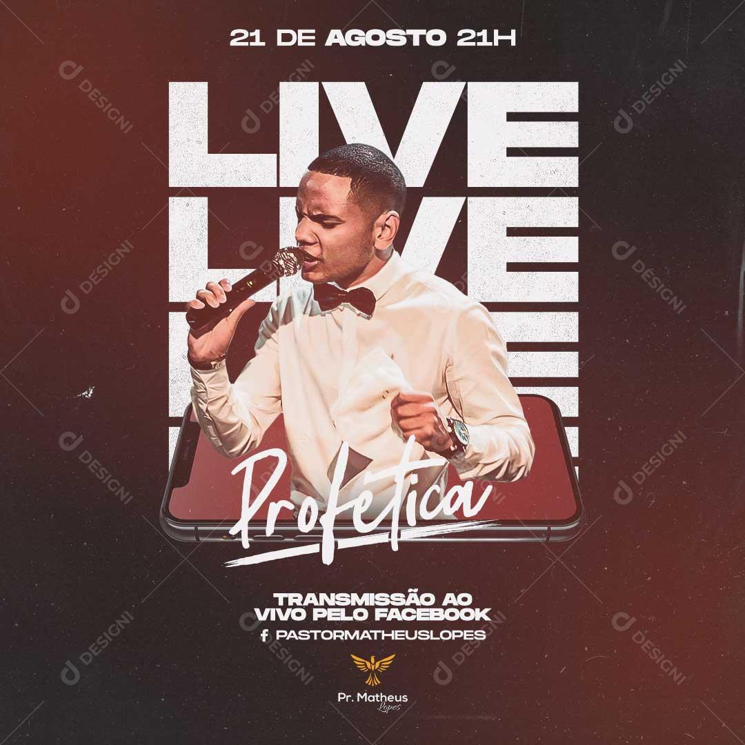 Live Profética Social Media PSD Editável