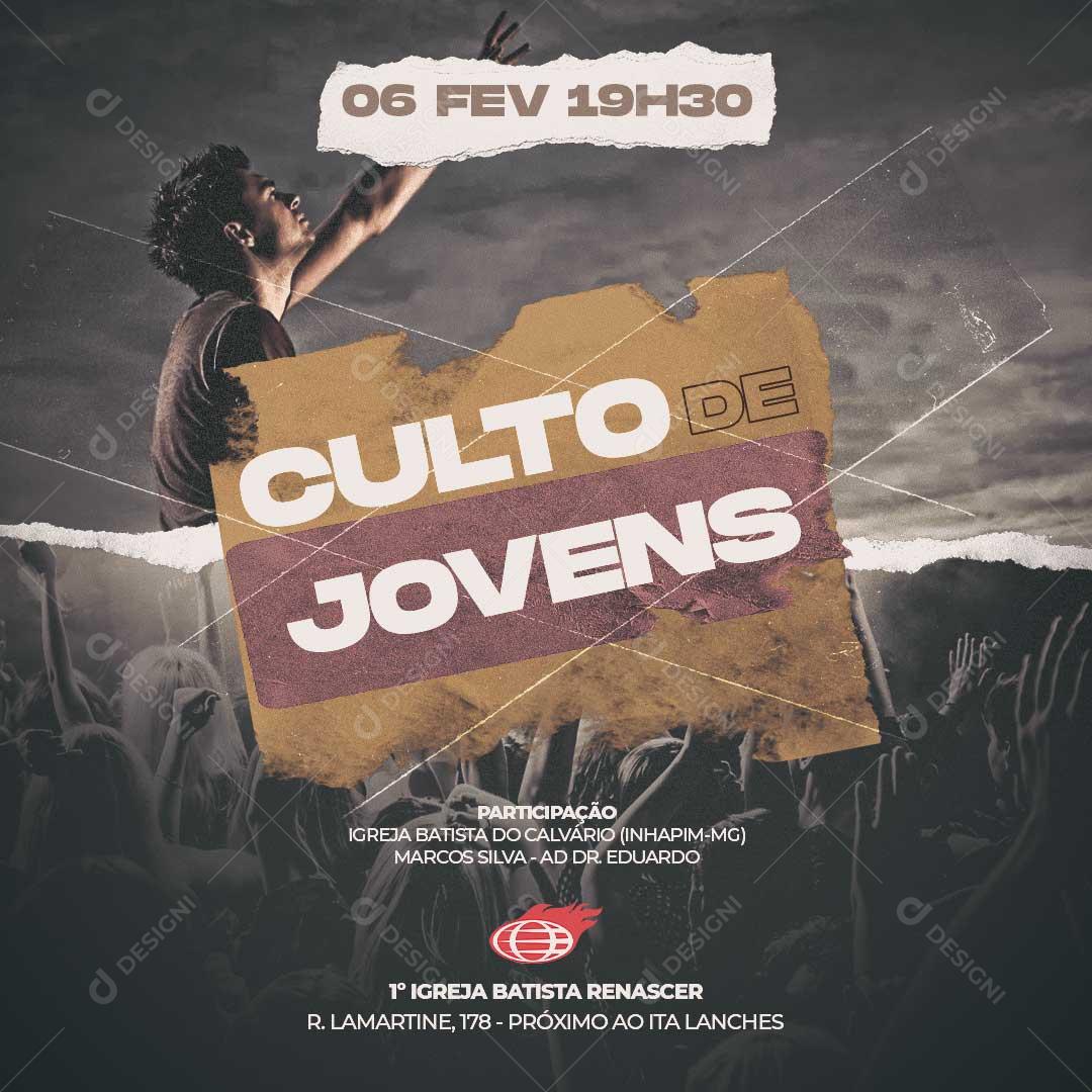 Culto de Jovens Social Media PSD Editável
