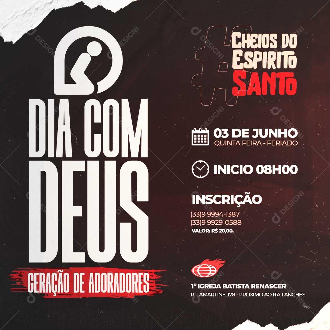 Dia Com Deus Geração de Adoradores Social Media PSD Editável