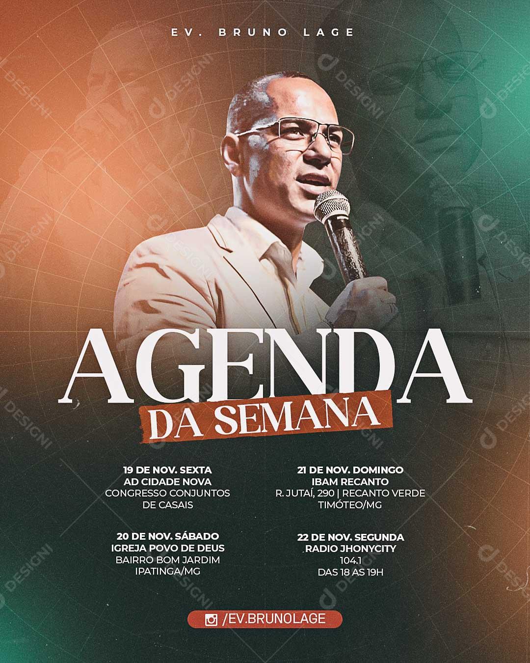 Agenda Da Semana Social Media PSD Editável