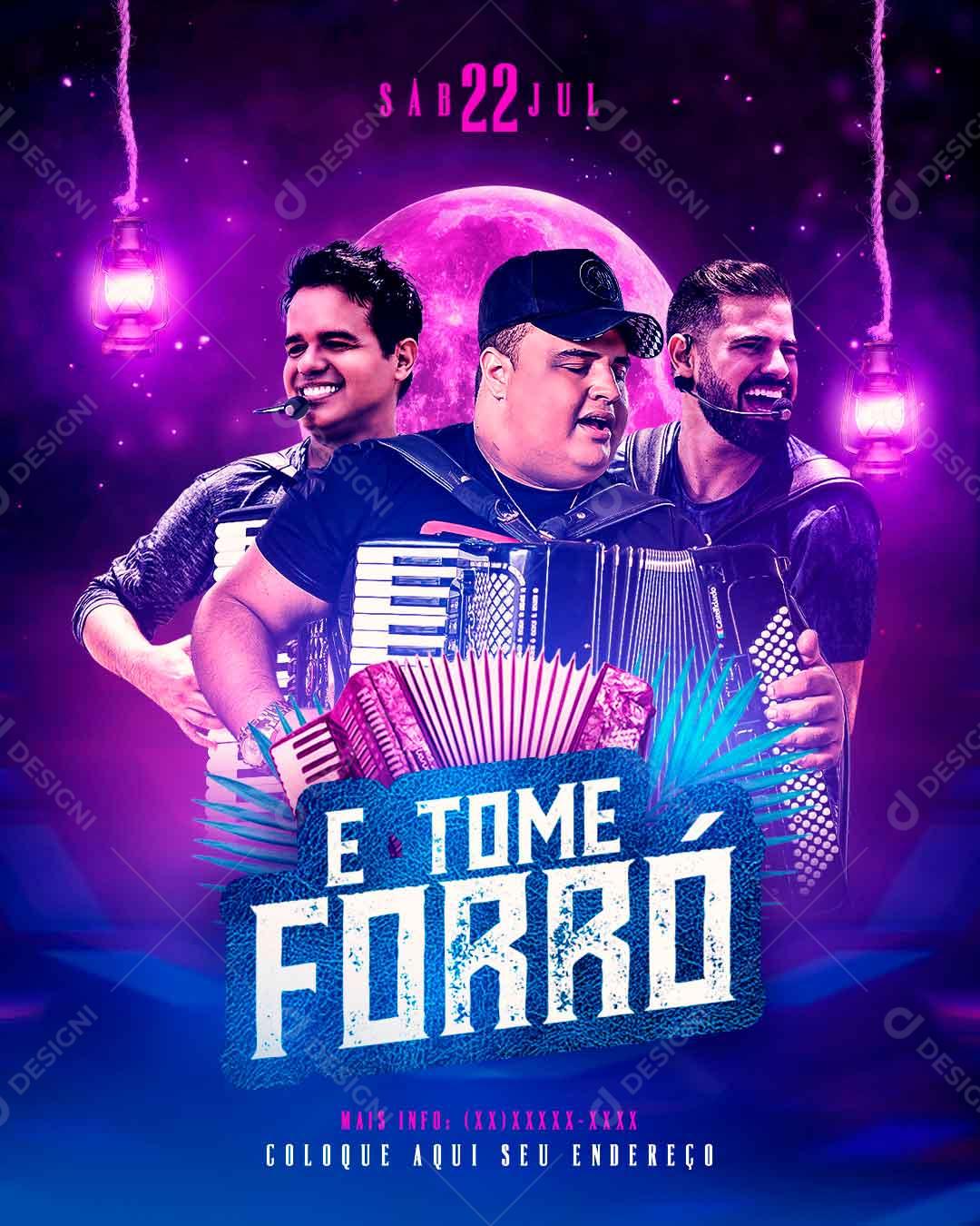 Feed Flyer Tome De Forró Show Musica Social Media PSD Editável