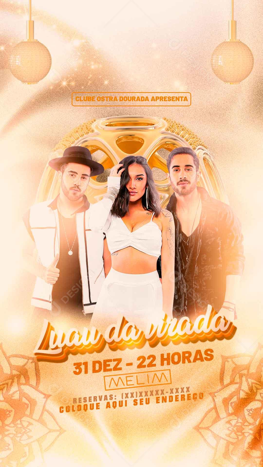 Feed Flayer Luau Da Virada Show Social Media PSD Editável