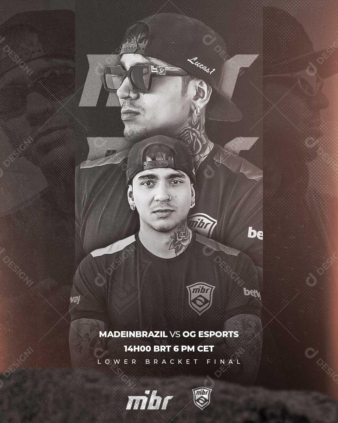 Jogador Profissional MIBR Social Media PSD Editável