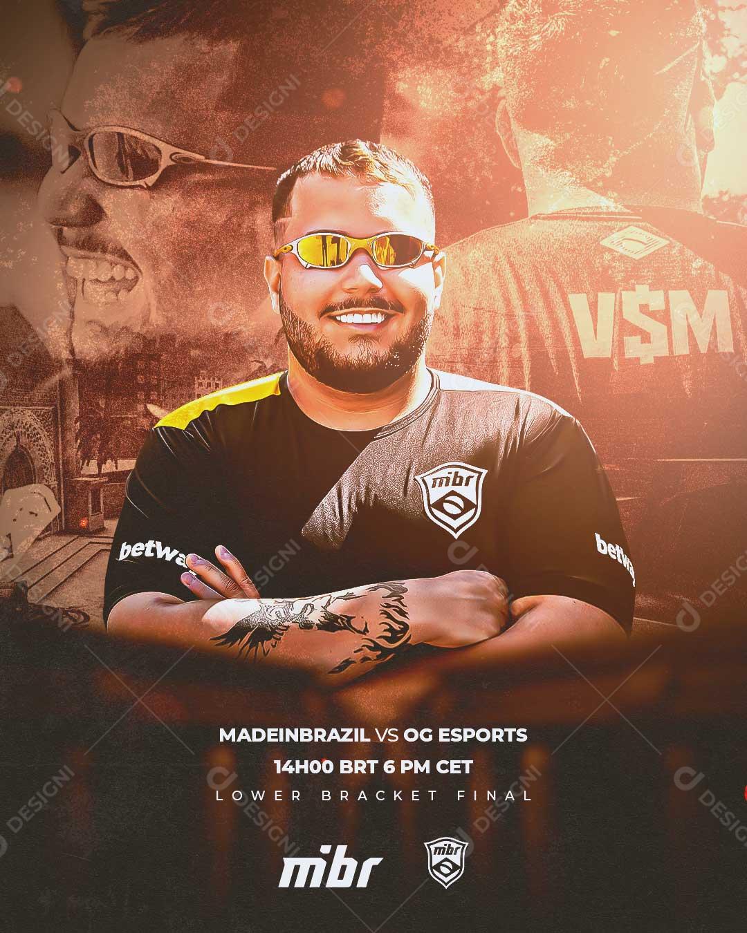 Jogador Profissional MIBR Social Media PSD Editável